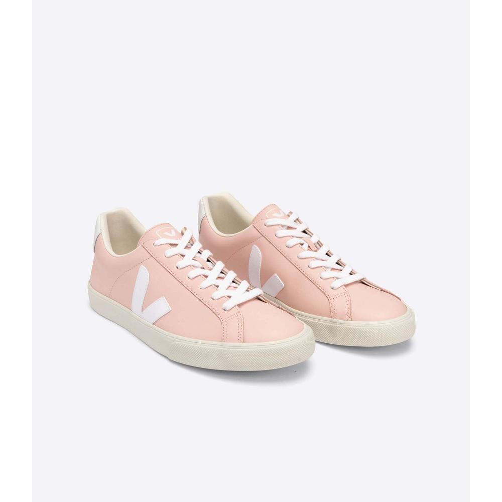 Women's Veja ESPLAR LEATHER Sneakers Pink | SG 615CTV